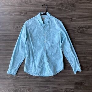 J Crew Mens Light Blue Slim Fit Button Down Shirt- Small